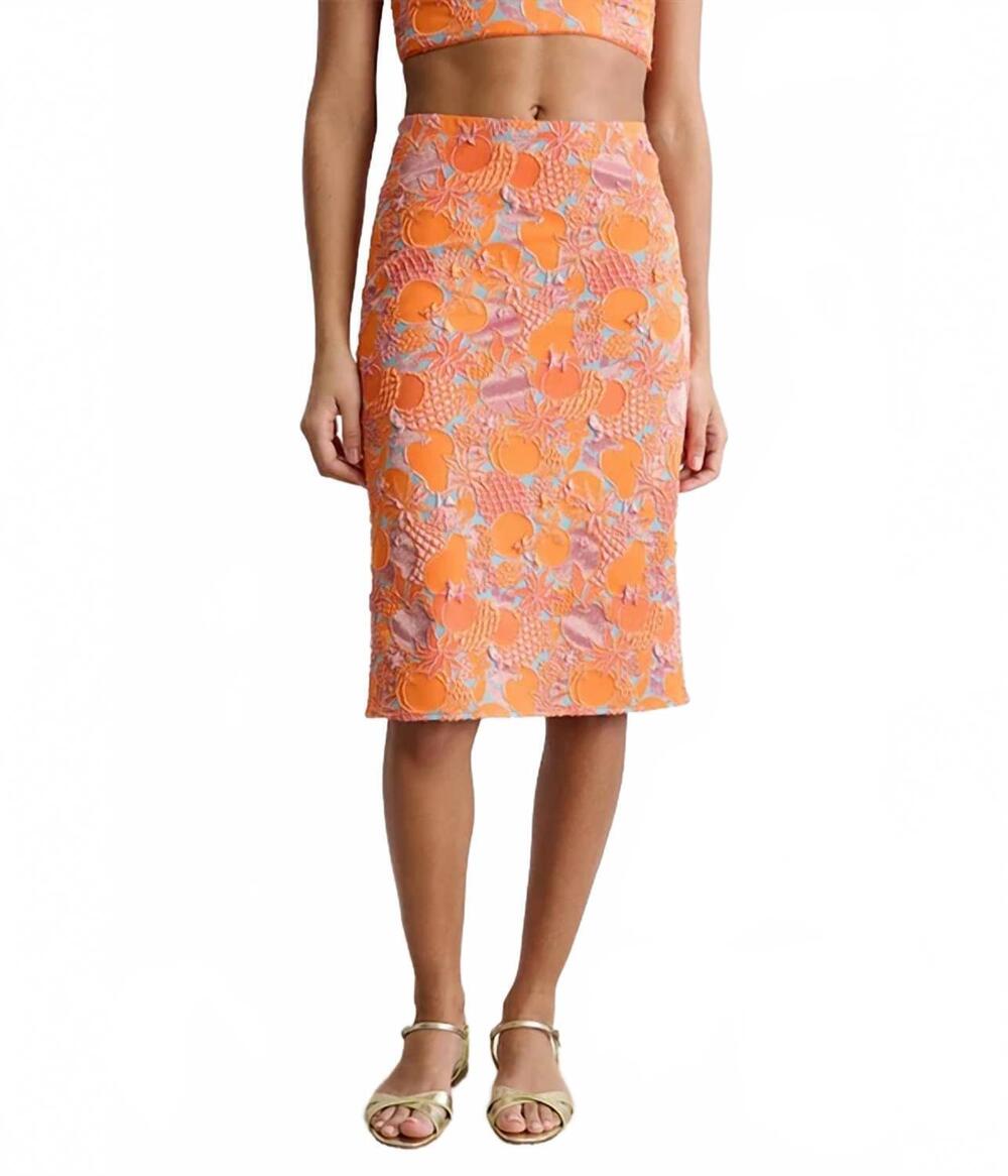 NEW RACHEL COMEY baldera midi skirt in orange